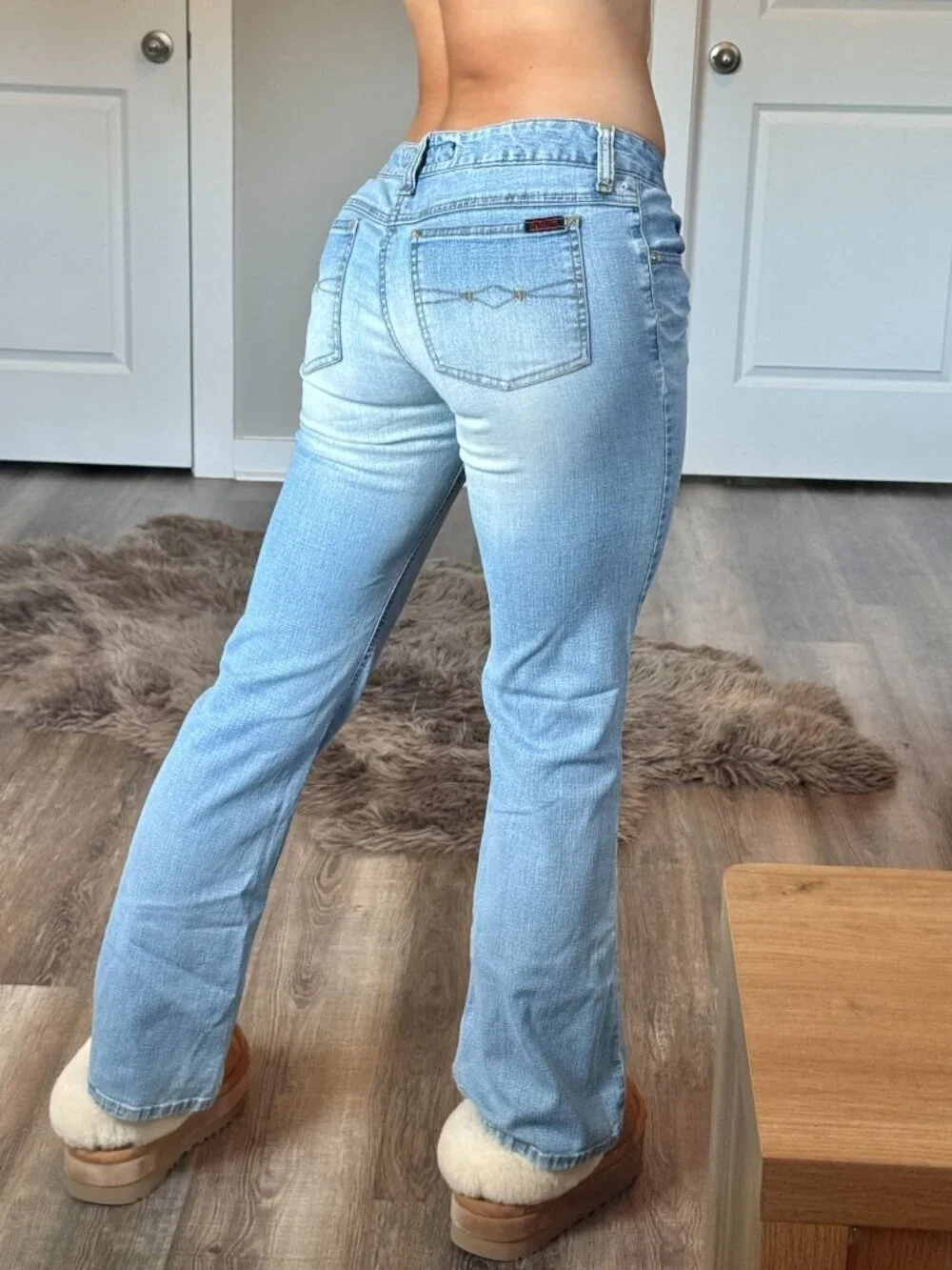 Y2k 2000s Mudd Light Wash Low Rise Bootcut Jeans Womens 9 Stretch Vintage Grunge